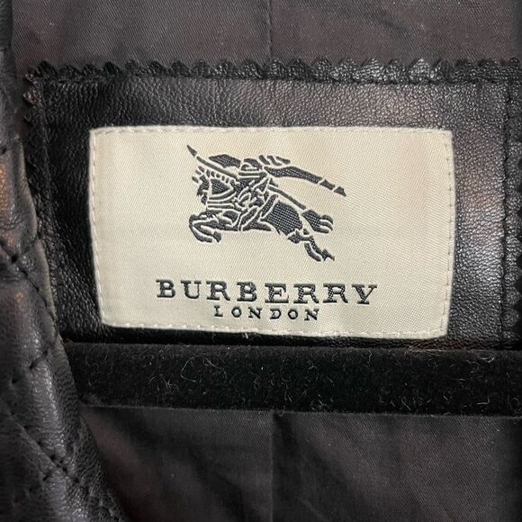 Burberry London quilted black Leather moto Jacket M - Picture 5 of 12